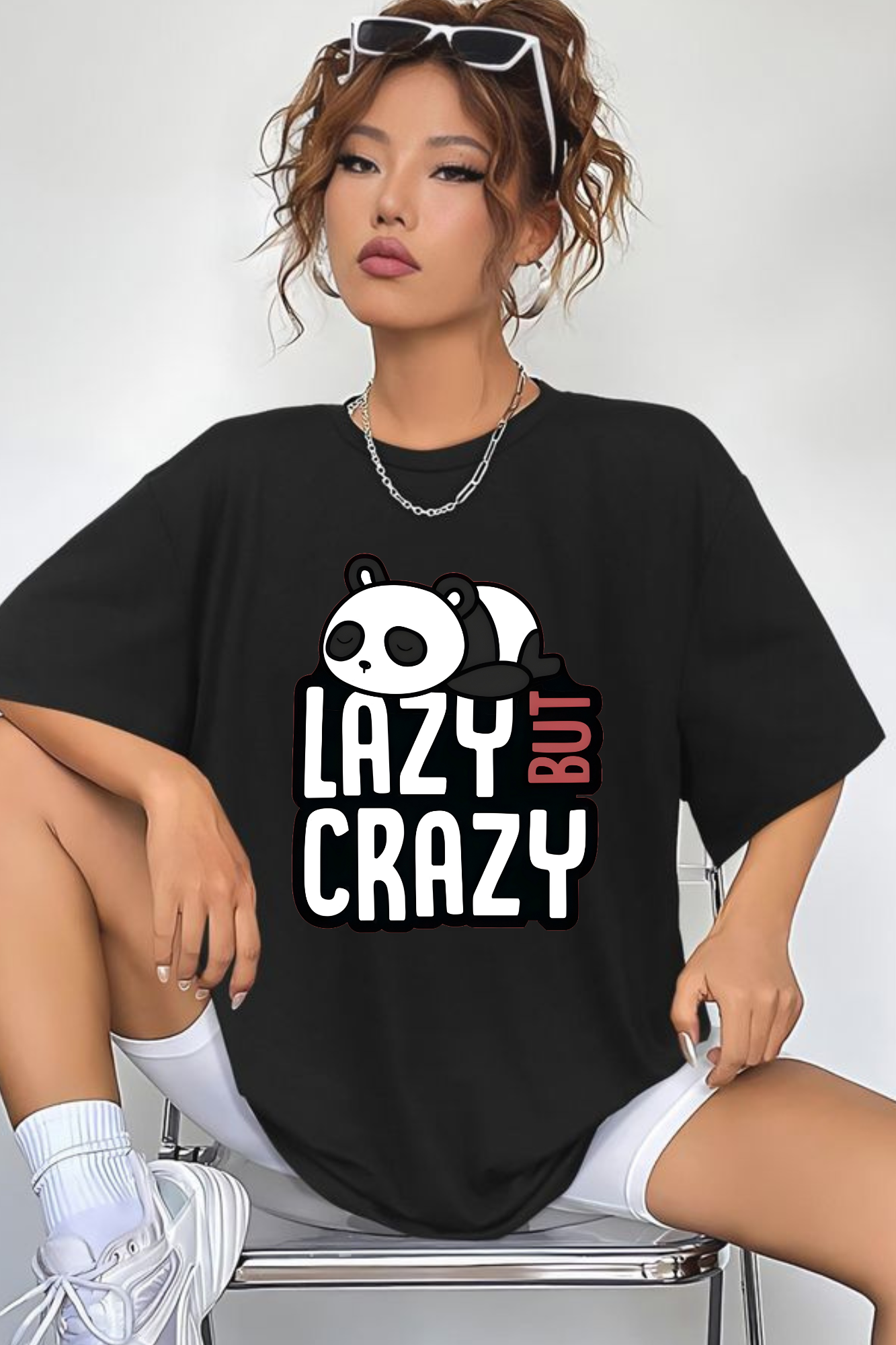 Lazy but crazy Panda Women's Classic T-Shirt