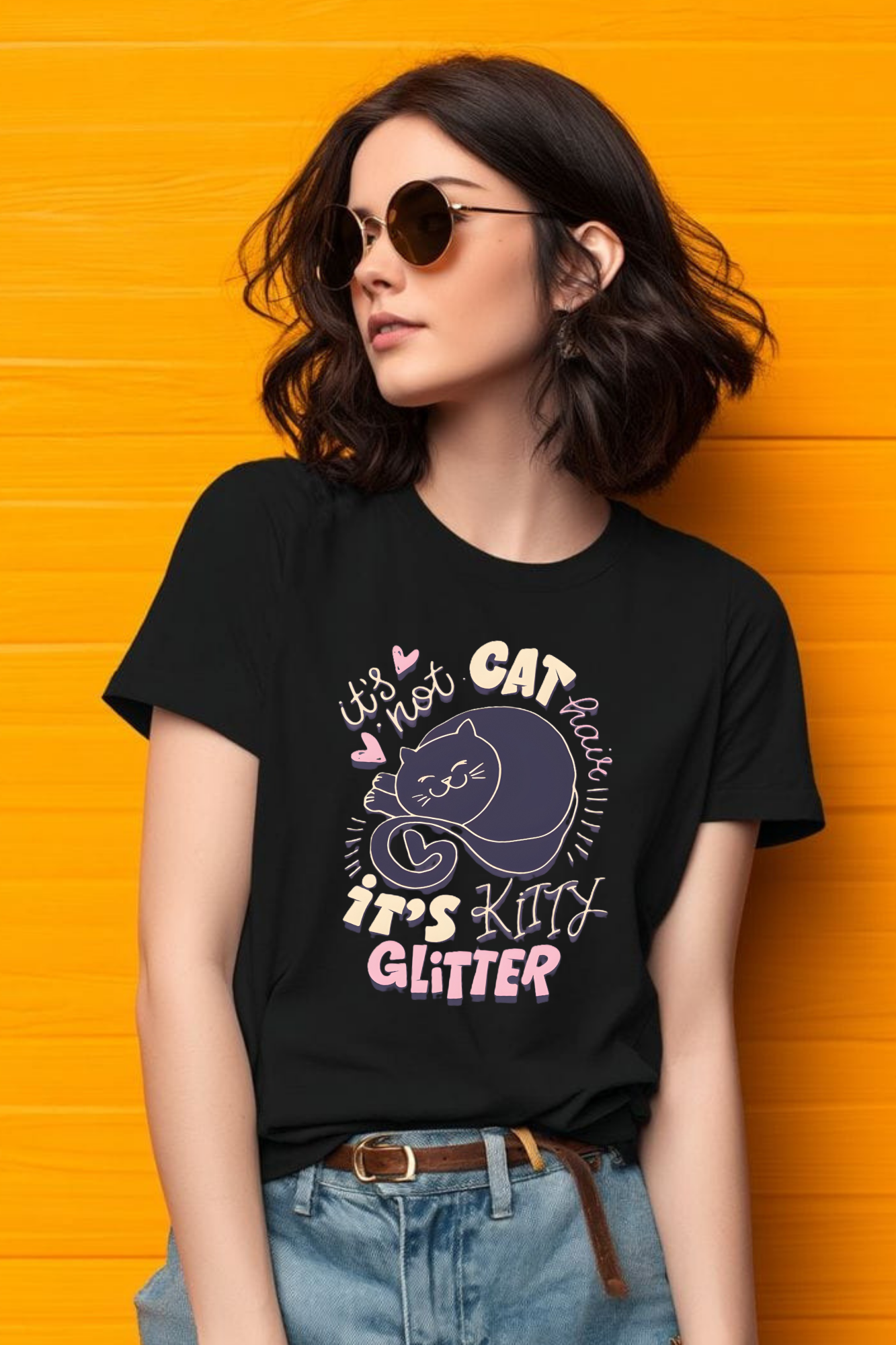 Kitty Glitter Women's Classic T-Shirt