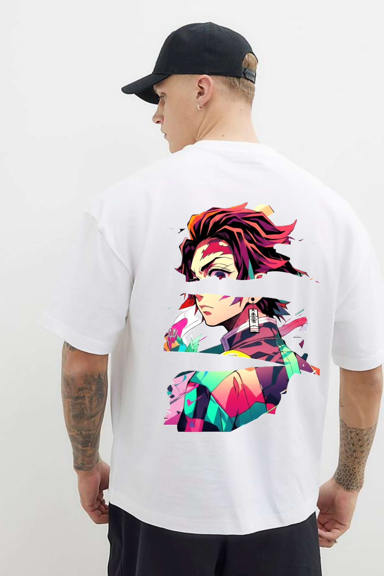 Tanjiro colourful Oversized T-shirt
