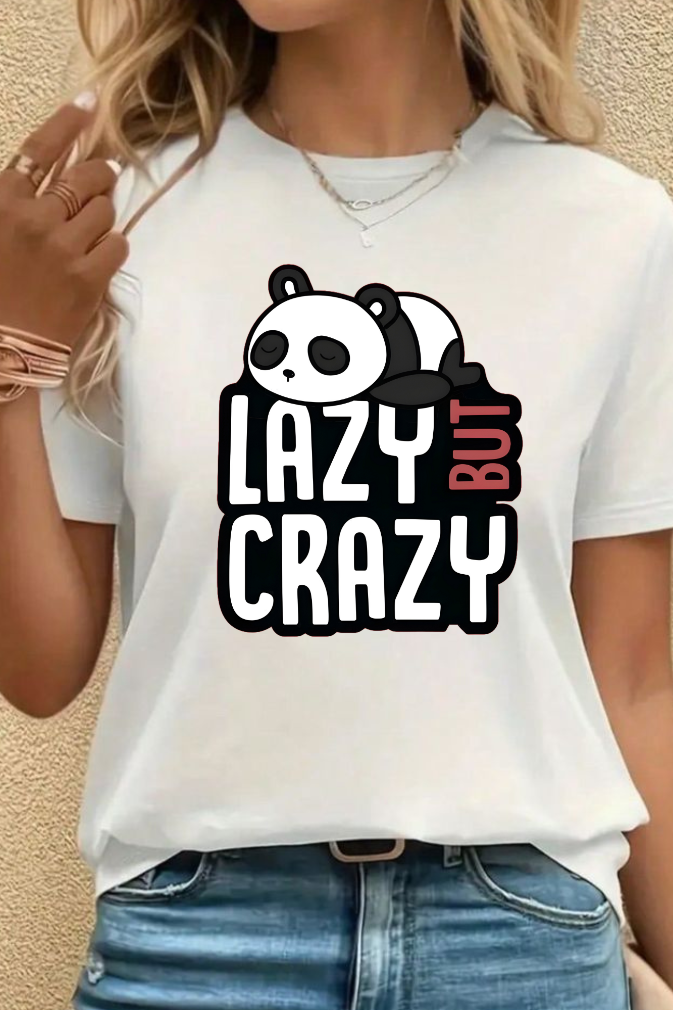 Lazy but crazy Panda Women's Classic T-Shirt